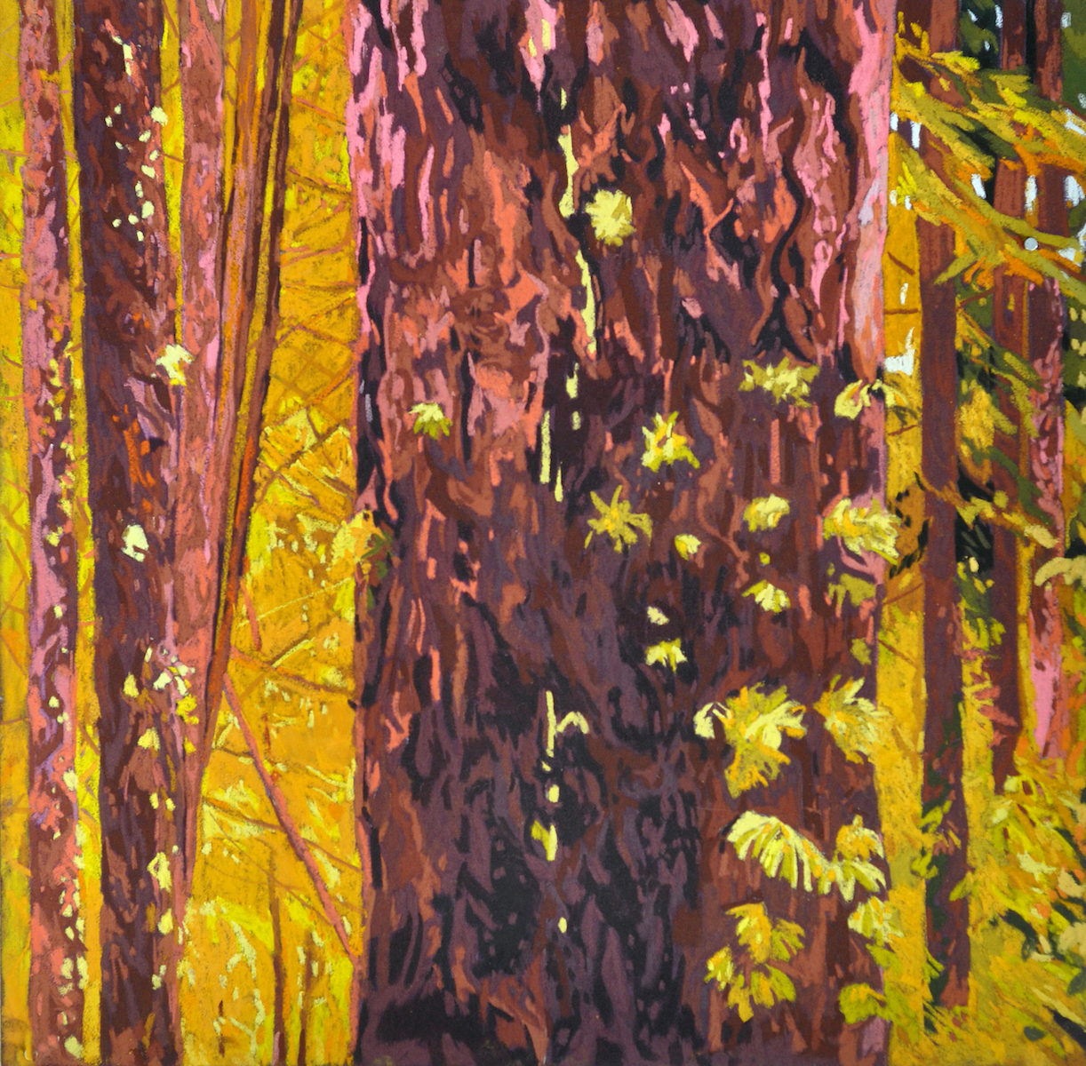 Solenn Marrel <br> Polyptyque – Intérieurs de forêt rosejaune – Image 3