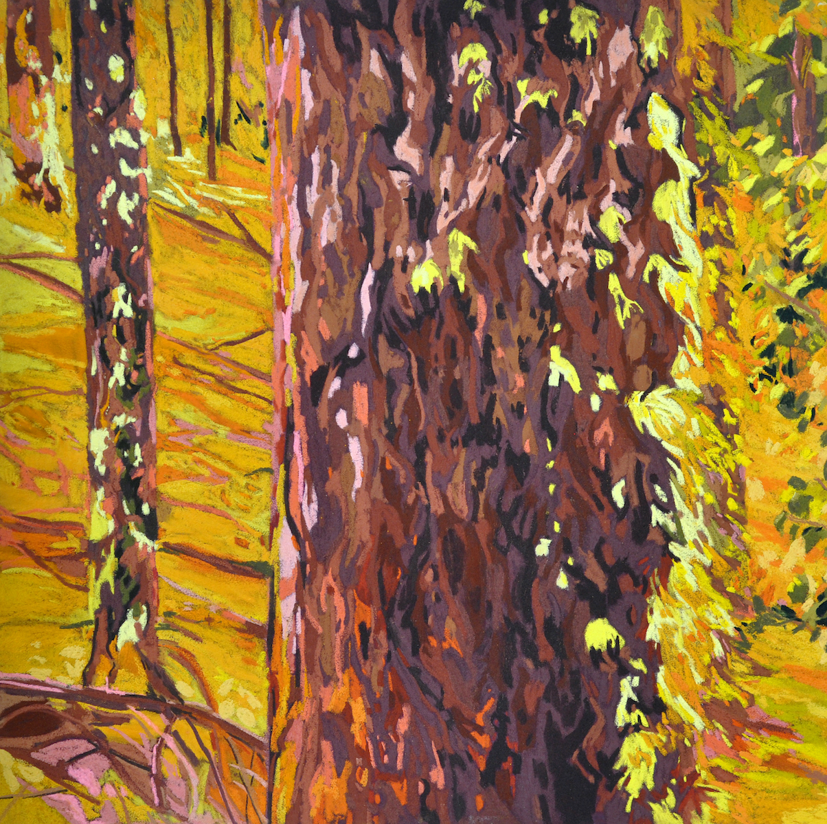 Solenn Marrel <br> Polyptyque – Intérieurs de forêt rosejaune – Image 4
