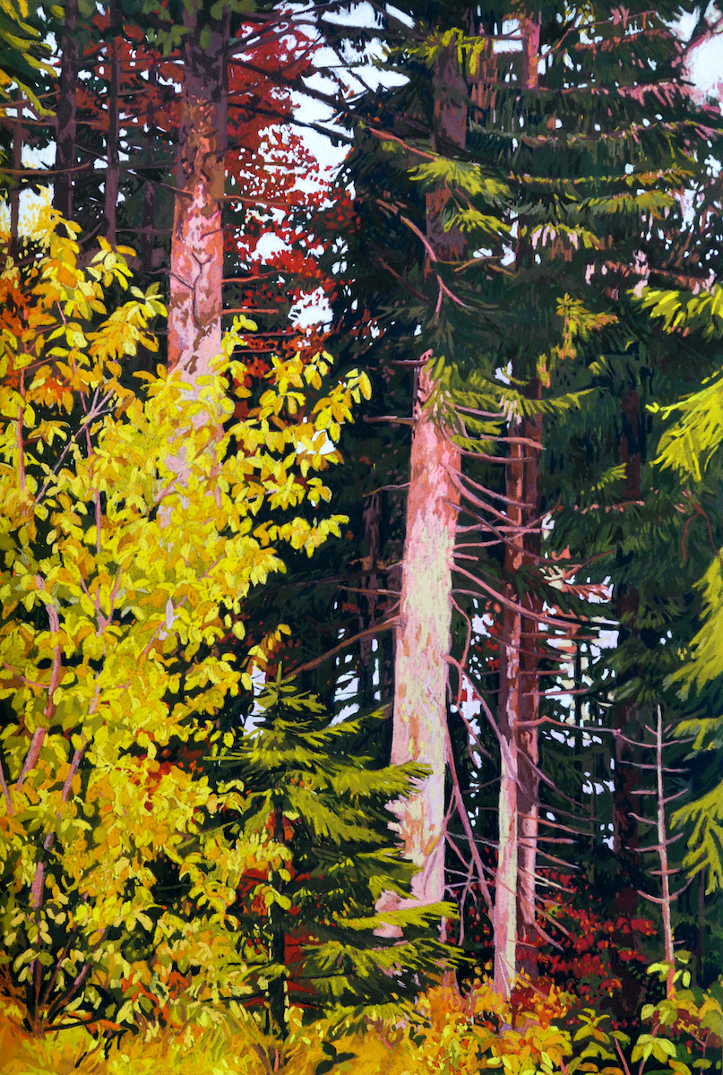 Solenn Marrel <br> Polyptyque – Intérieurs de forêt rosejaune – Image 6